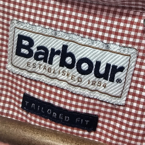 Barbour Shirt Mens XXL Red White Gingham Button Down Maxx Plaid Long Sleeve - Picture 3 of 13